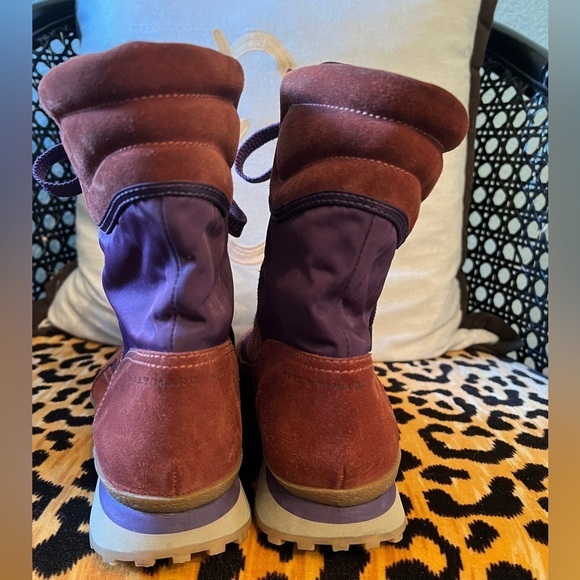 MARC BY MARC JACOBS Lace Up Boots Suede Boots Purple and Orangish Brown Goretex - Picture 5 of 12